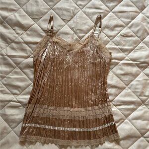 Gold Pleated Camisole Top